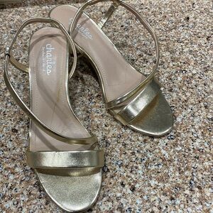 Gold strap sandals 8.5